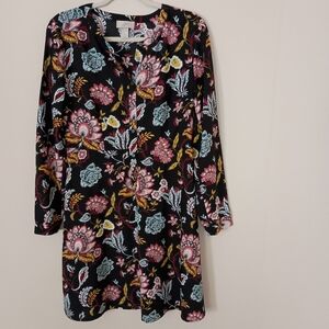 LOFT Outlet Dark Floral Dress Dark Romantic Boho Cottagecore Whimsigoth Festival